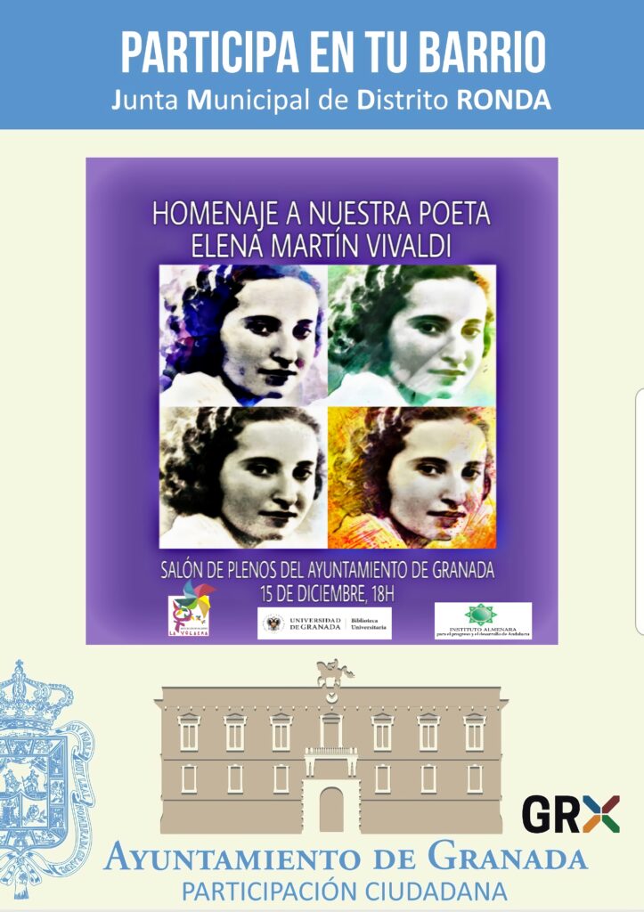 Homenaje a nuestra poeta Elena Martín Vivaldi.